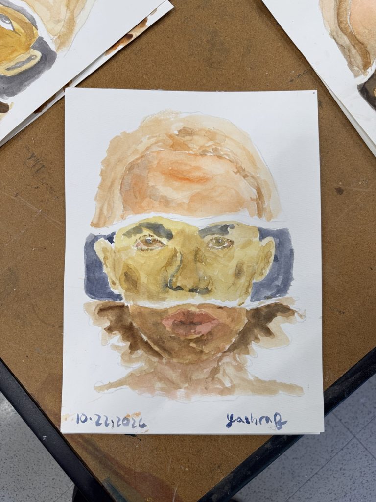 Skin tone study painted by a middle school student